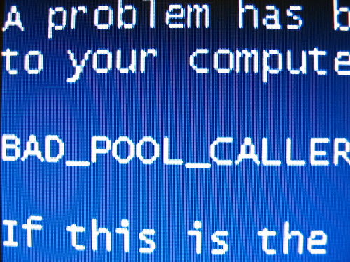 windows xp installation error bad pool caller