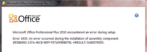 error de instalacion access runtime 2010